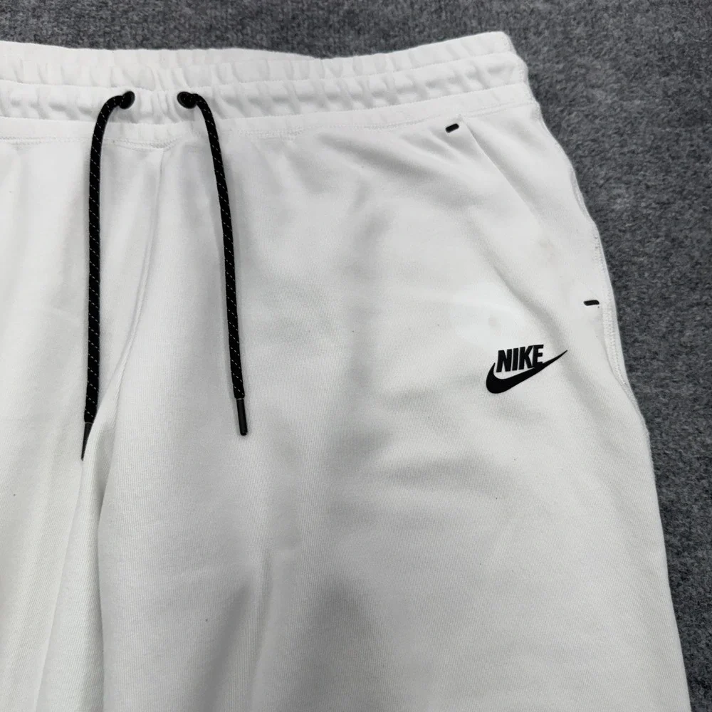 Nike Tech Fleece Jogger Pants Mens XL White Tapered Zipper Pocket Athletic
